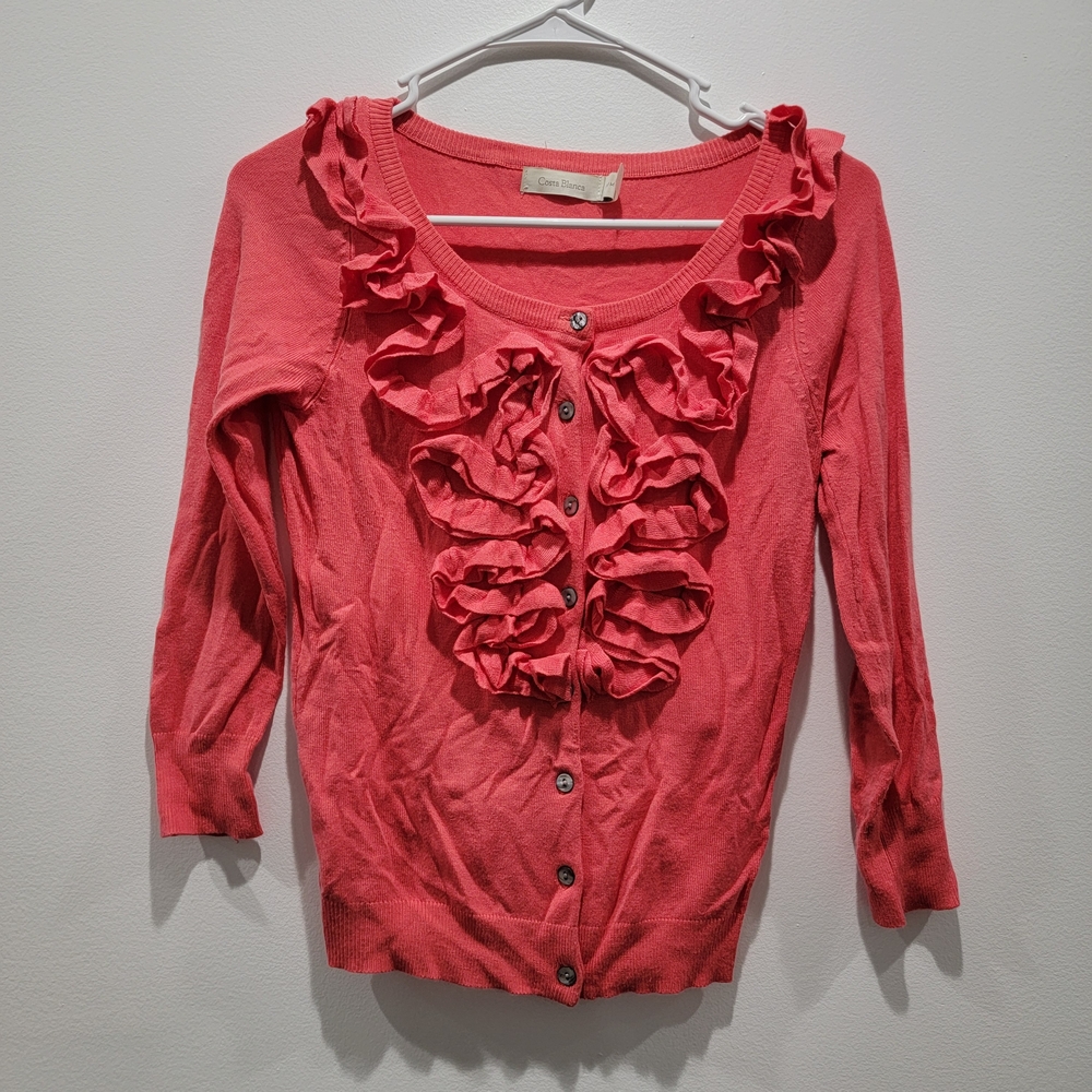 Costa Blanca Coral Sweater Cardigan Size M
